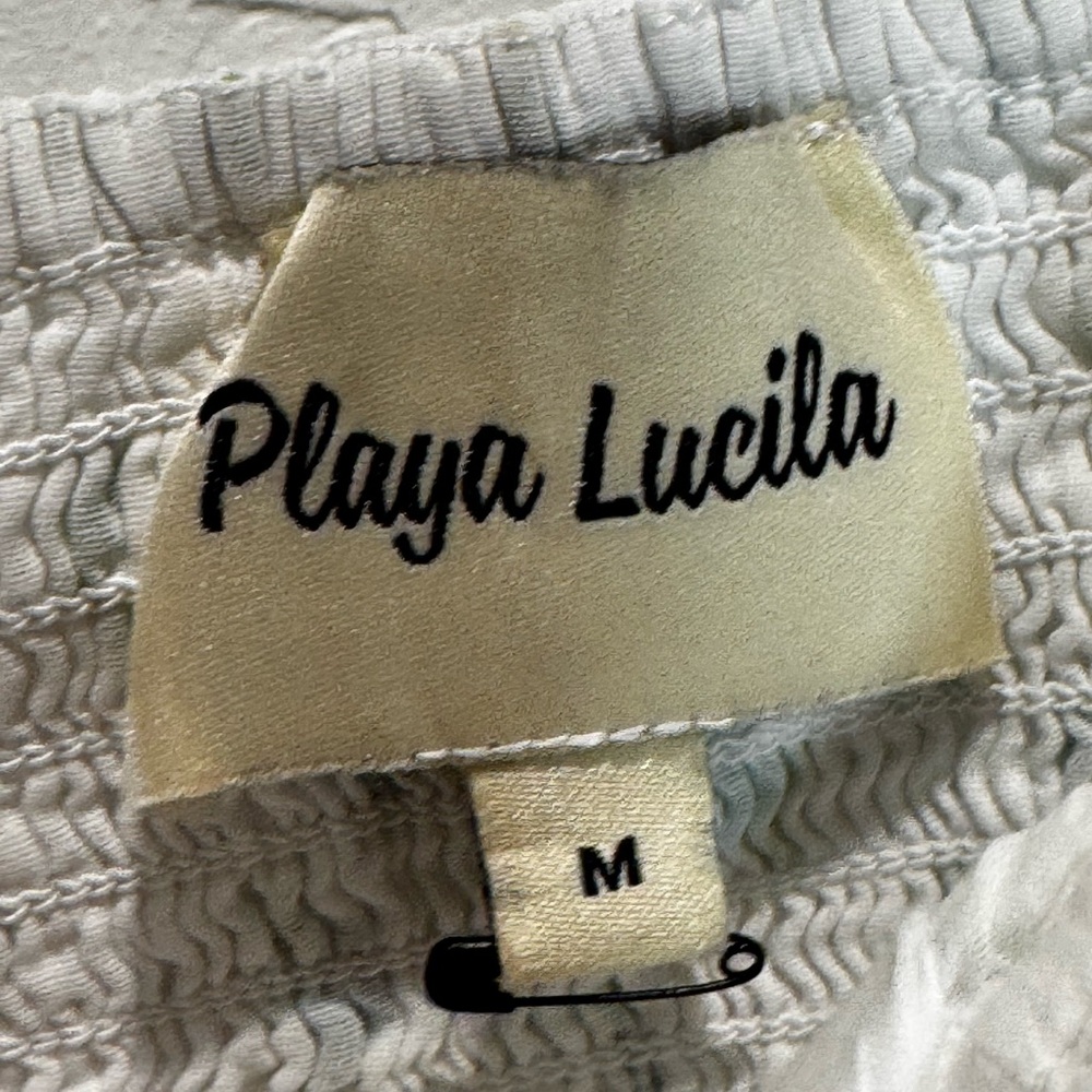 Playa Lucila Pleated Floral Top In White Floral medium - Picture 7 of 7